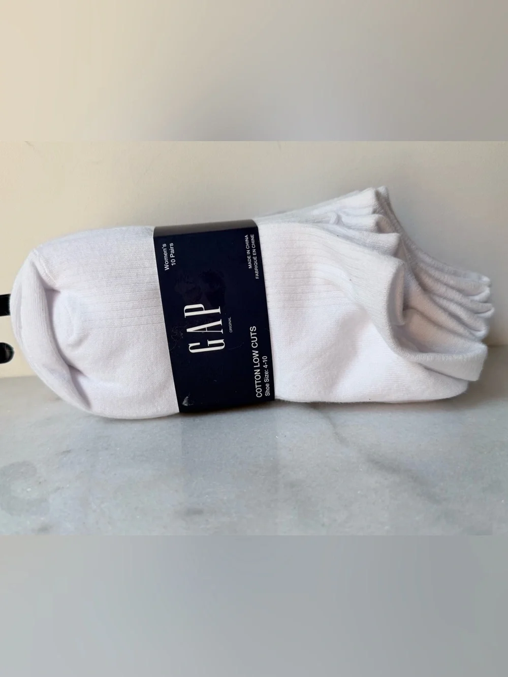 GAP Women's White Cotton Low Cut Socks - 10 Pack